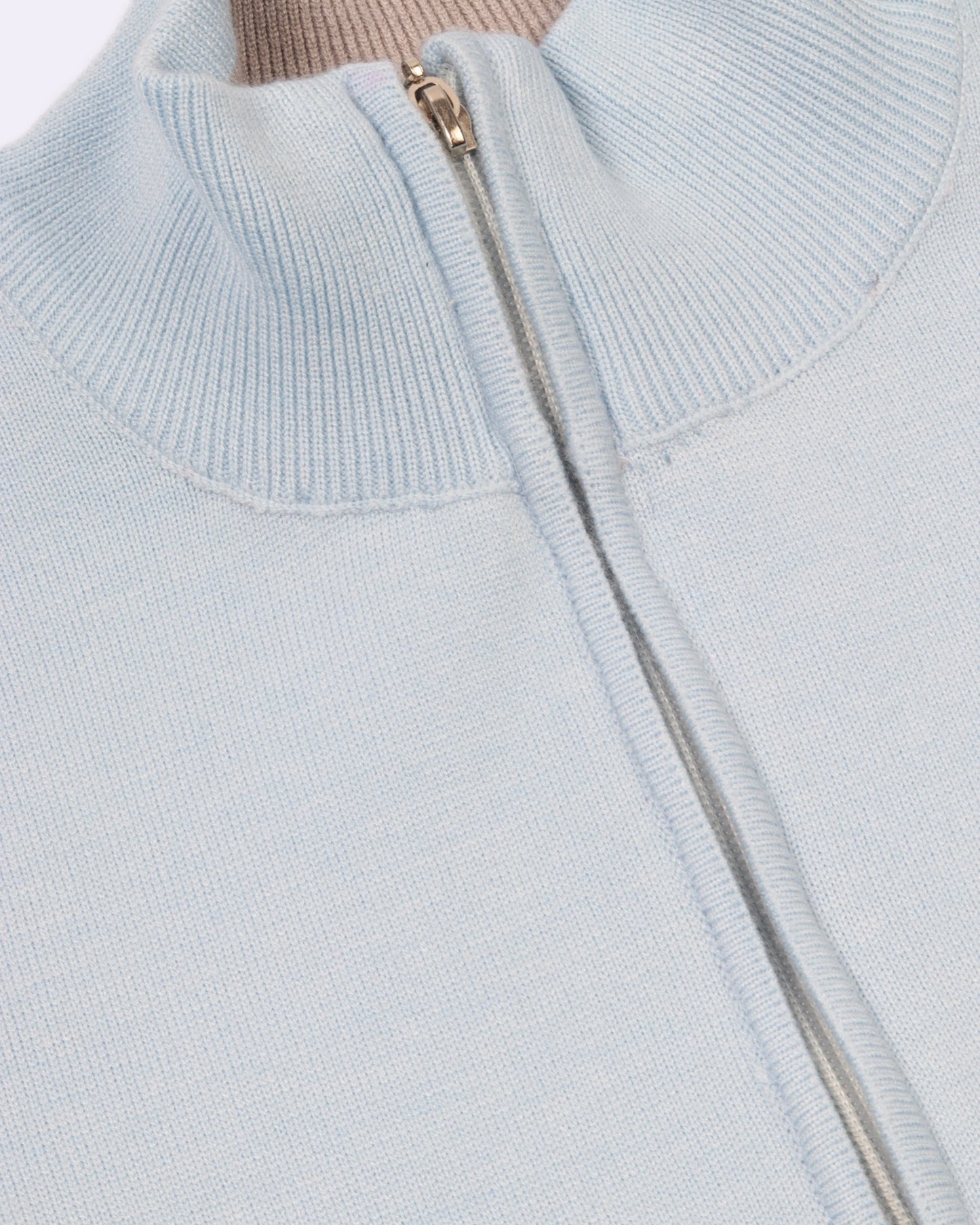 Baby Blue Trico Pullover Half Zipper
