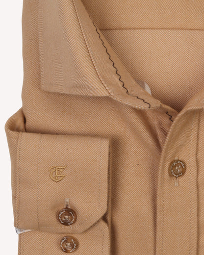 Beige Wool Shirt - Big Size