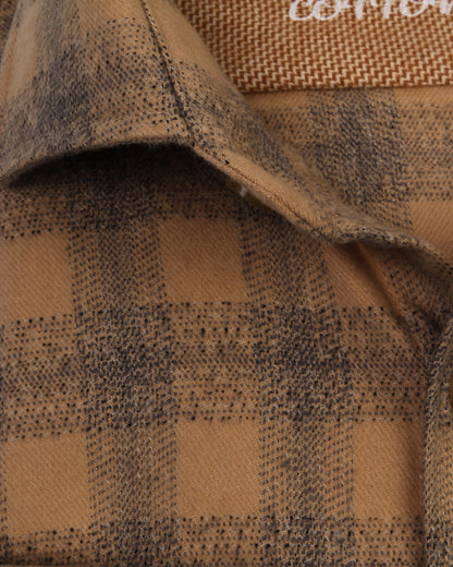Warm Beige Wool Shirt - Big Size