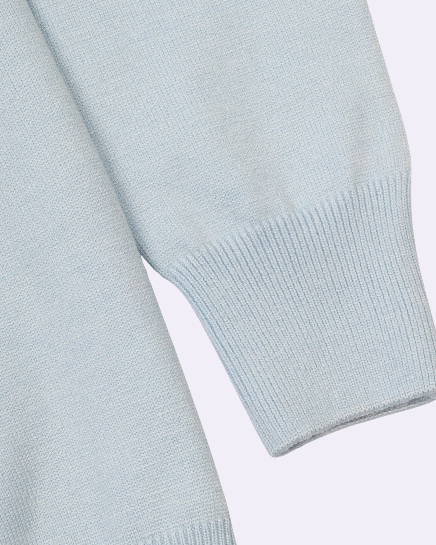 Baby Blue Trico Pullover Half Zipper