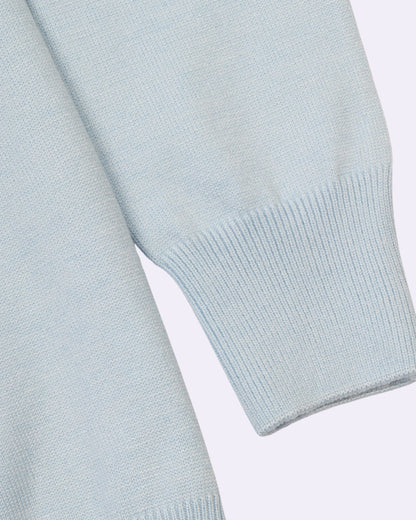 Baby Blue Trico Pullover Half Zipper