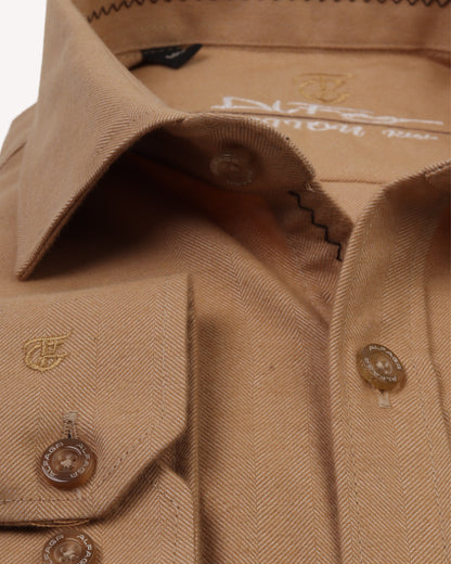 Beige Wool Shirt - Big Size