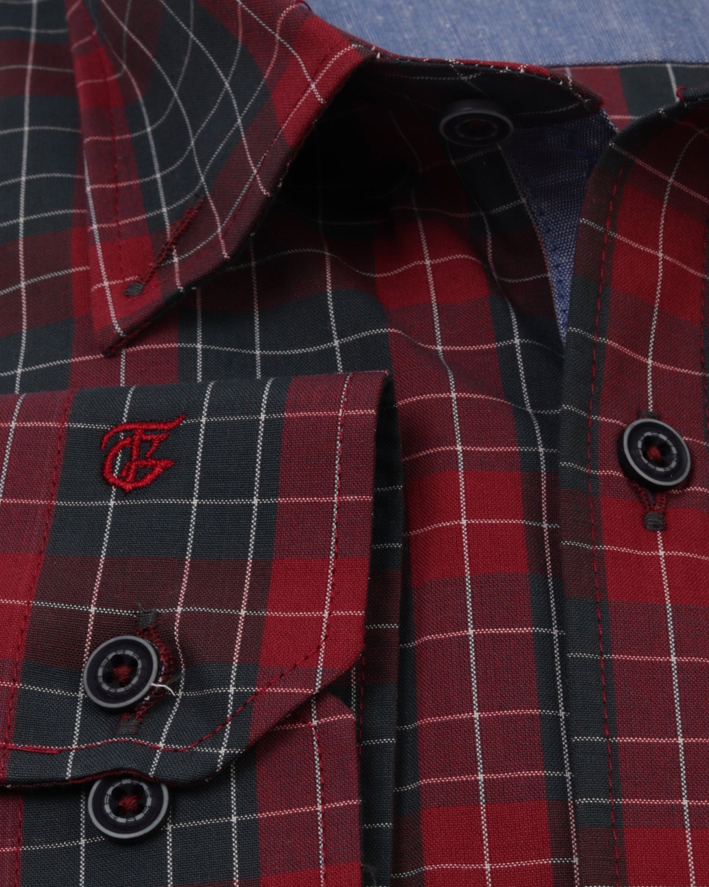 Maroon Long Sleeve Shirt Pure Cotton - BigSize