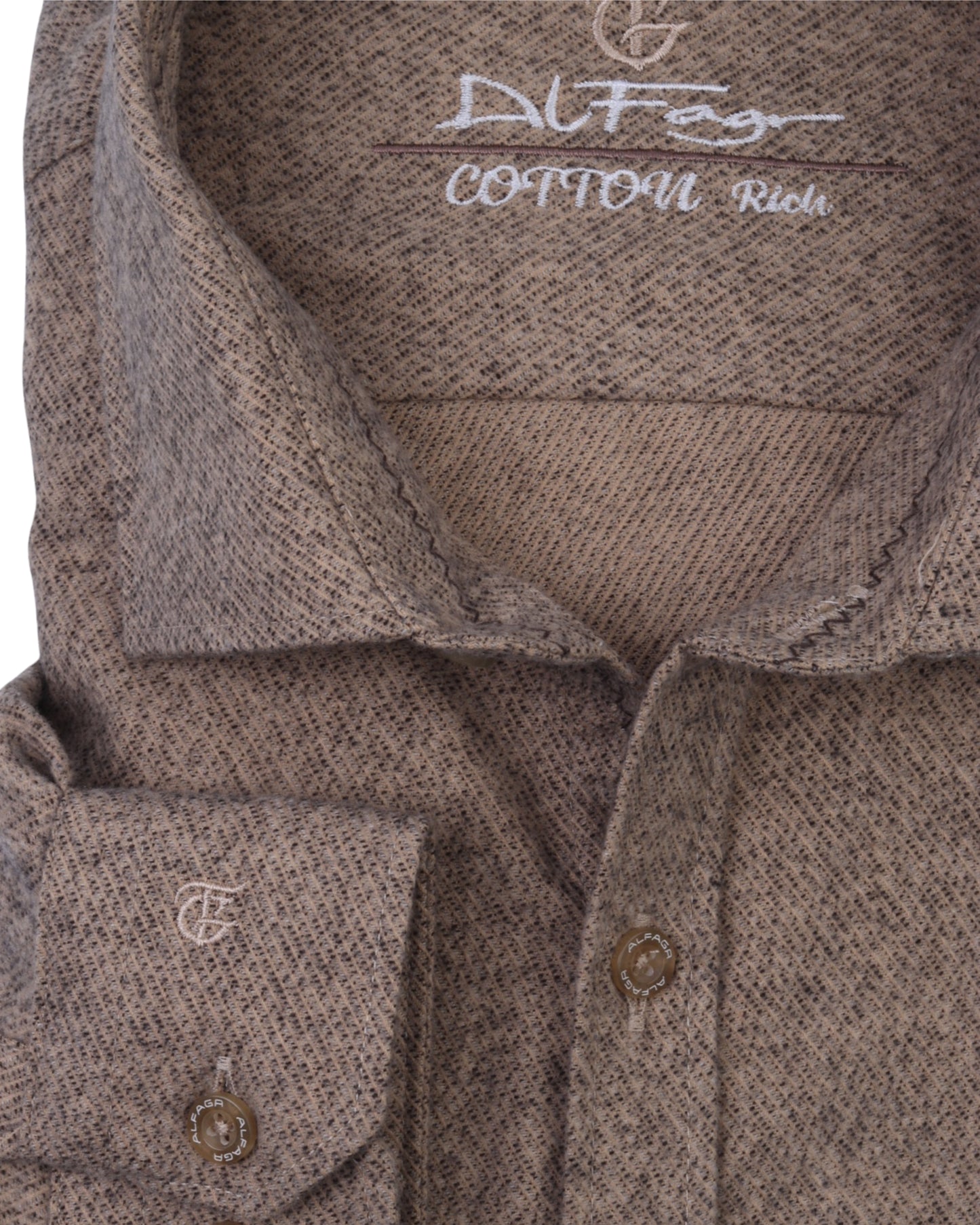 White Brown Wool Shirt - BigSize