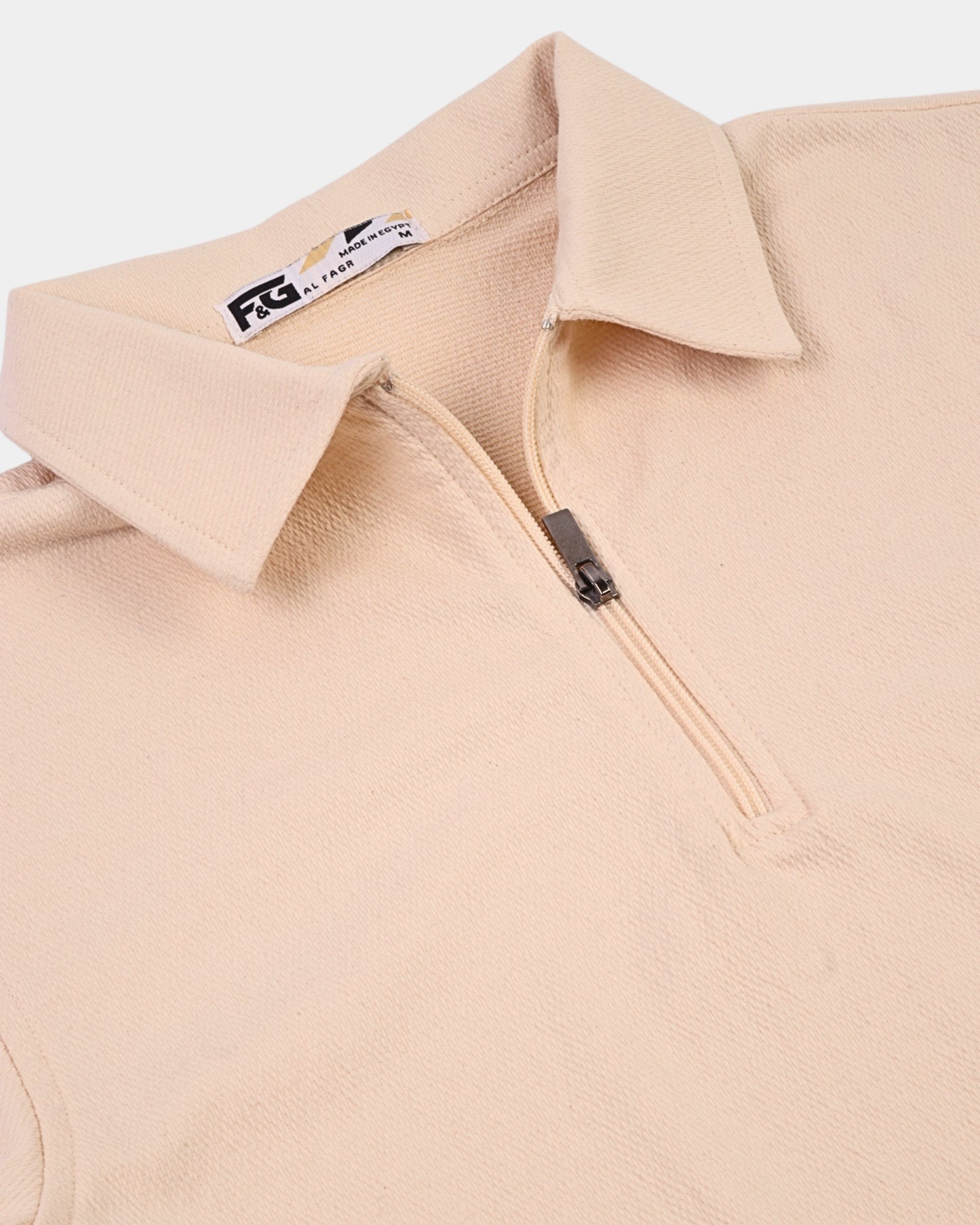 Premium beige Zipper Polo Shirt