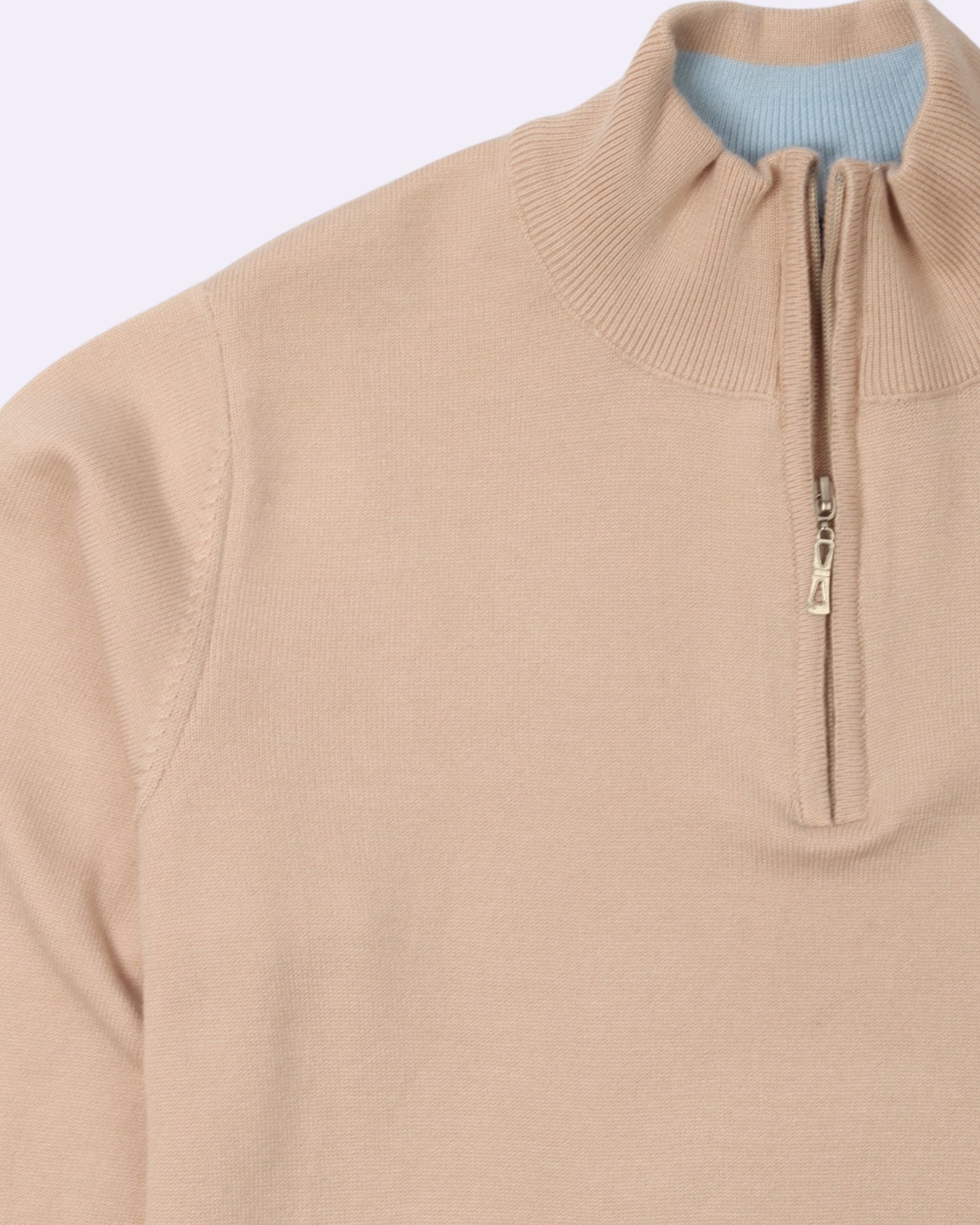 Beige Trico Pullover Half Zipper
