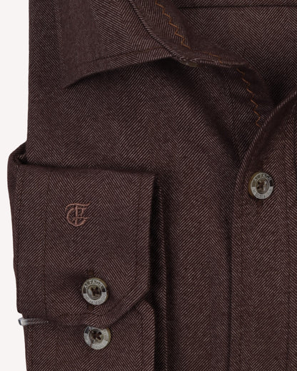Brown Wool Shirt - Big Size