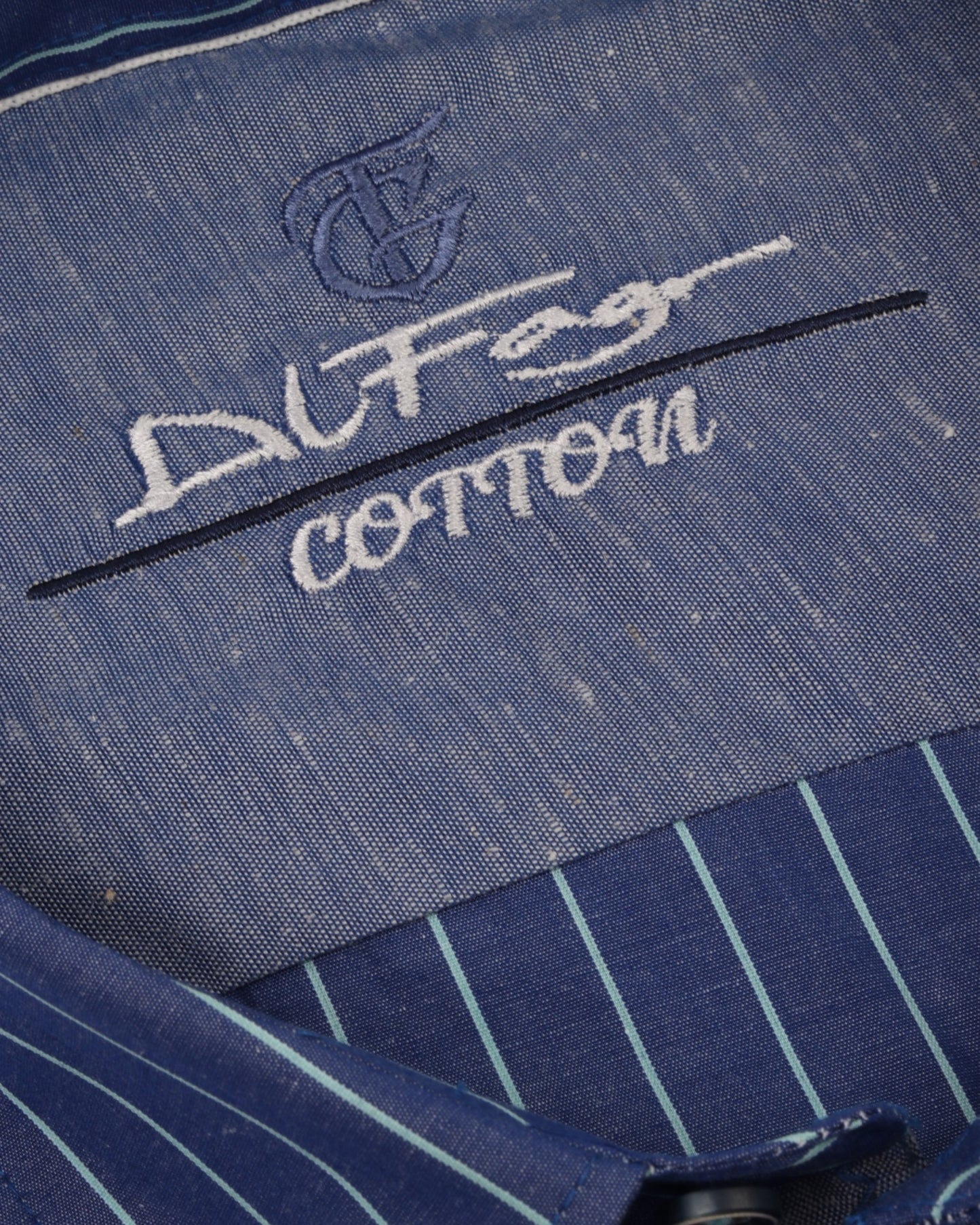 Blue Long Sleeve Shirt Pure Cotton - BigSize