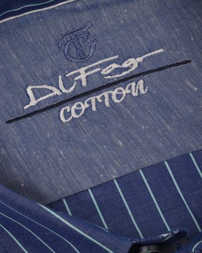 Blue Long Sleeve Shirt Pure Cotton - BigSize