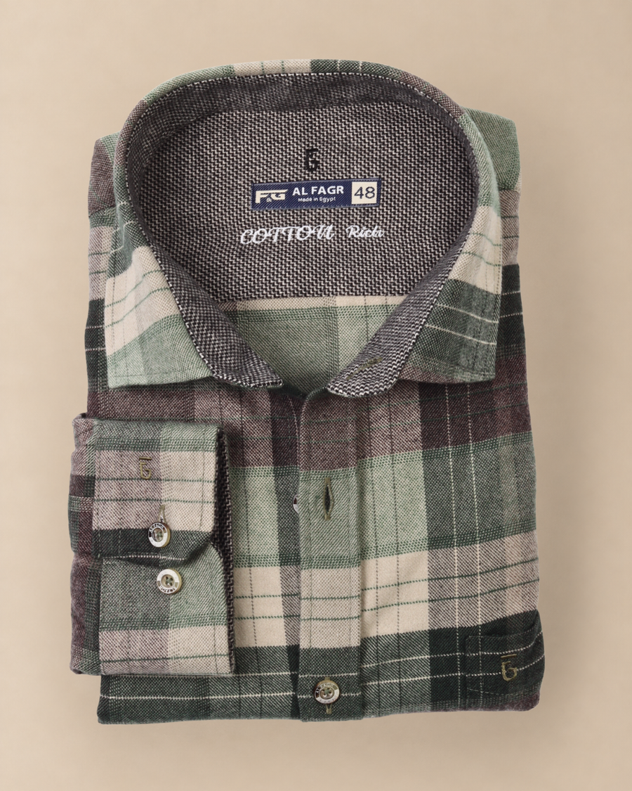 wool shirt cotton - BigSize
