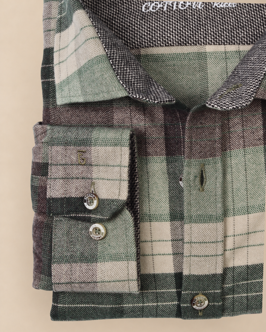 wool shirt cotton - BigSize