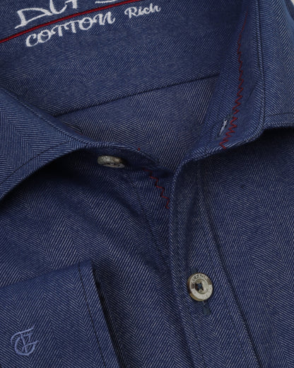 Dark Navy Wool Shirt - Big Size