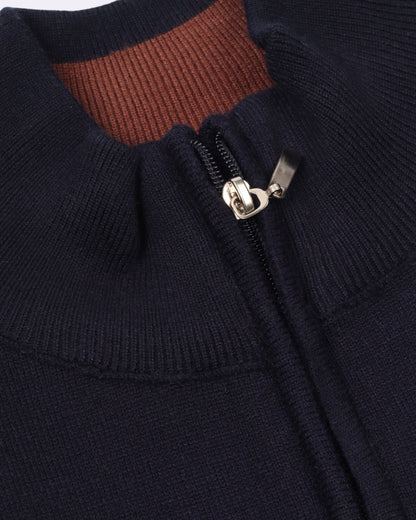 Navy Trico Pullover Half Zipper