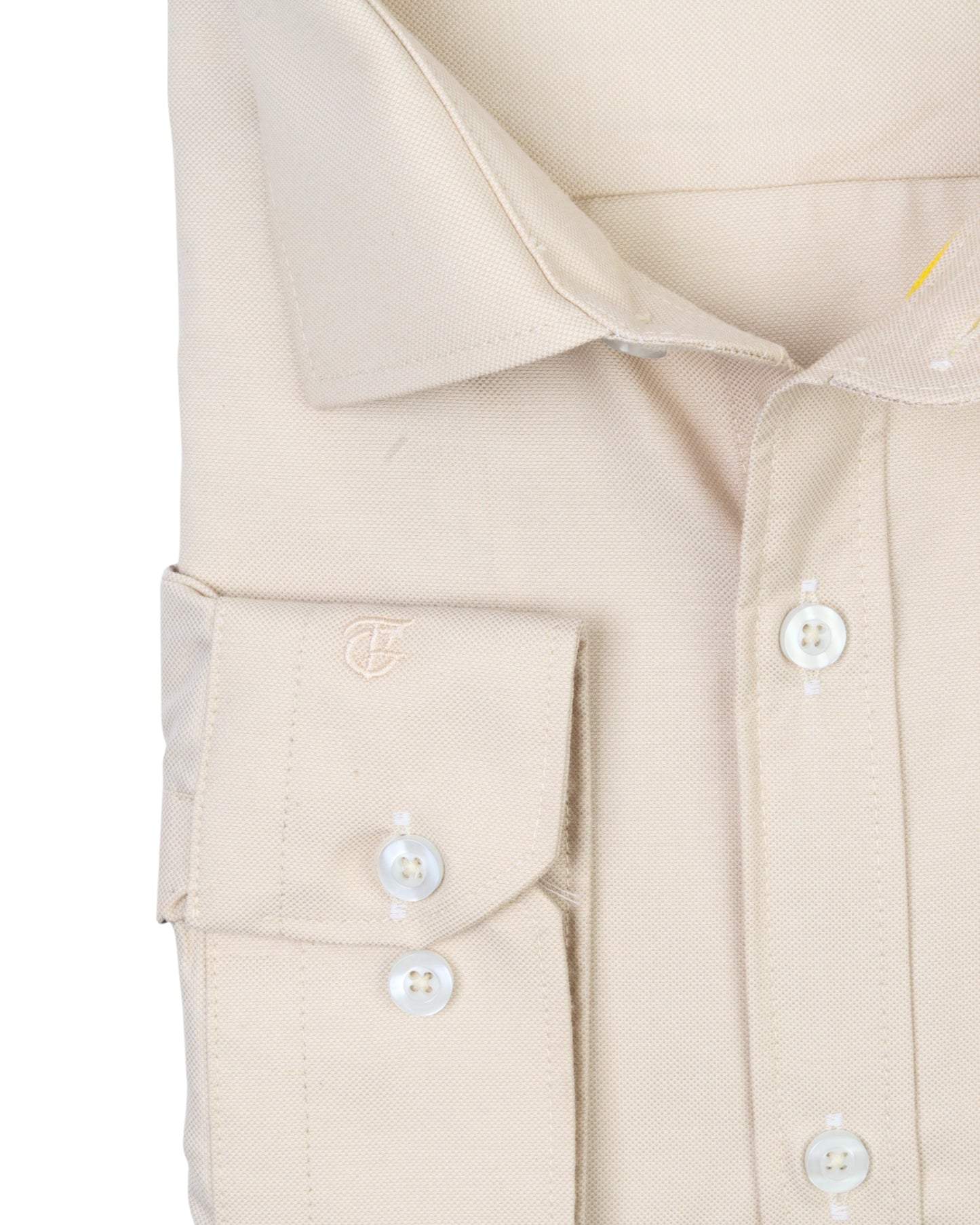 Creamy Long Sleeve Shirt Pure Cotton - BigSize