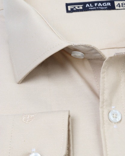 Creamy Long Sleeve Shirt Pure Cotton - BigSize