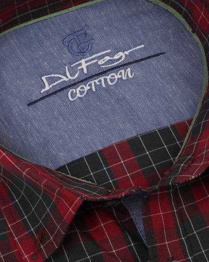 Maroon Long Sleeve Shirt Pure Cotton - BigSize