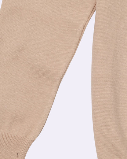 Beige Trico Pullover Half Zipper