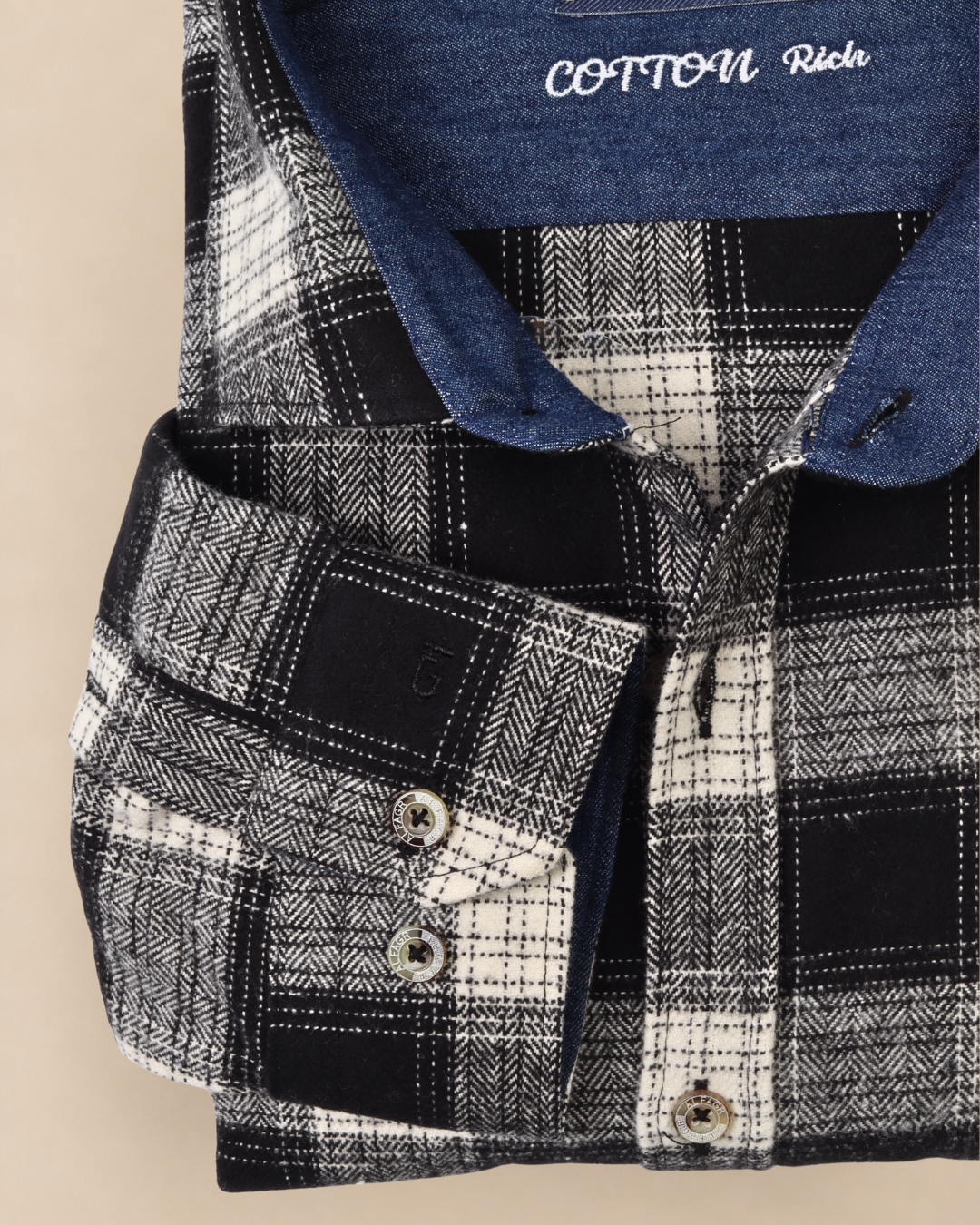 wool shirt cotton - BigSize