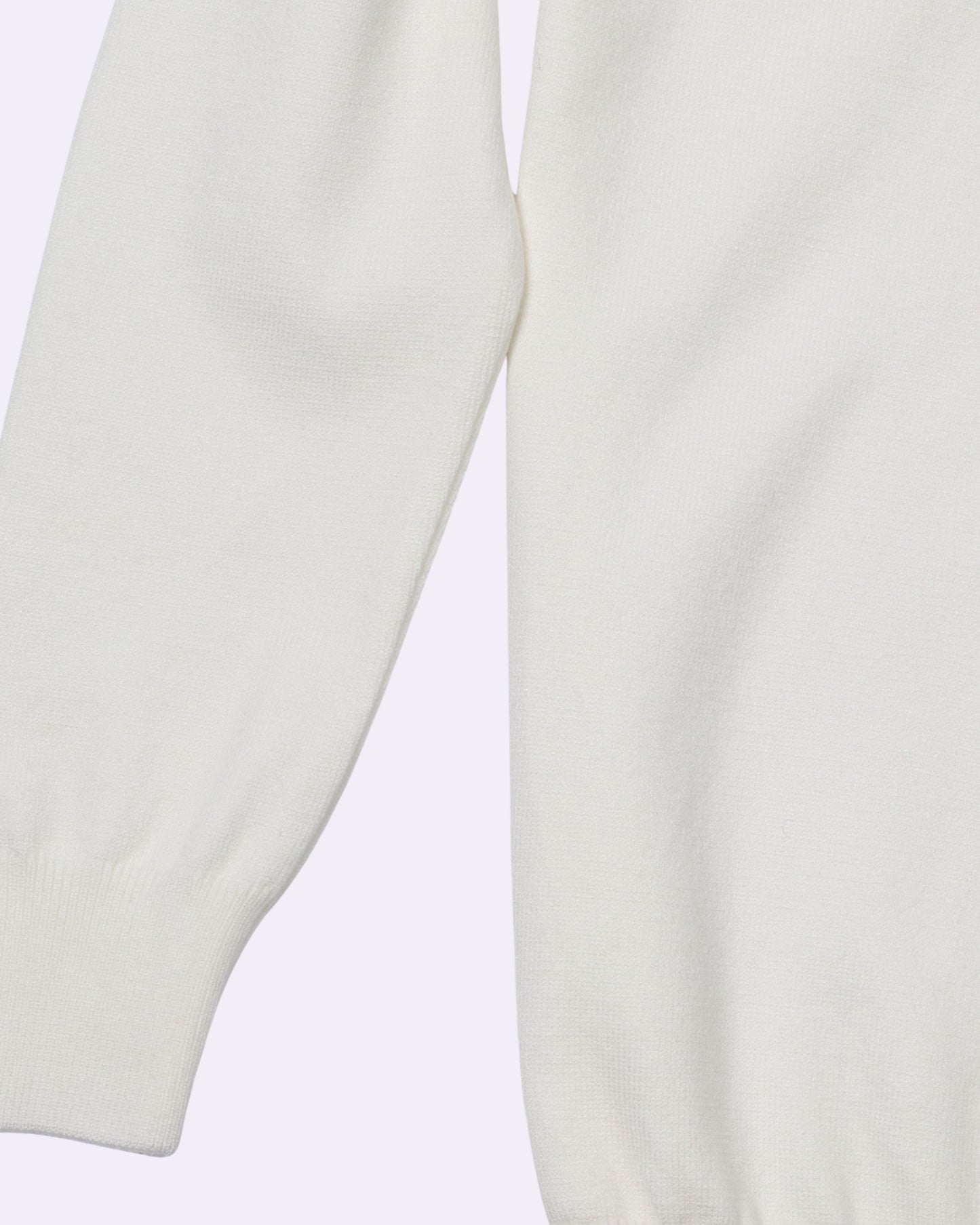 Cream White Trico Pullover Half Zipper