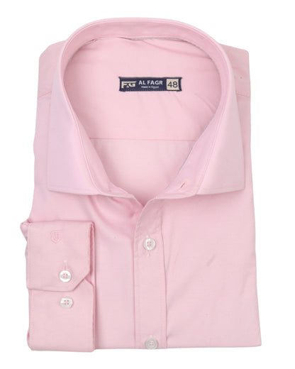WhitePink Long Sleeve Shirt Pure Oxford - BigSize