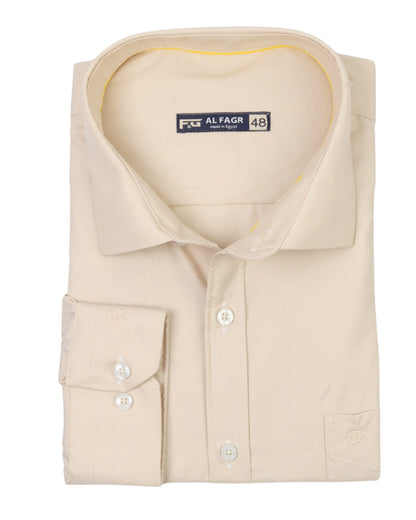 Creamy Long Sleeve Shirt Pure Cotton - BigSize