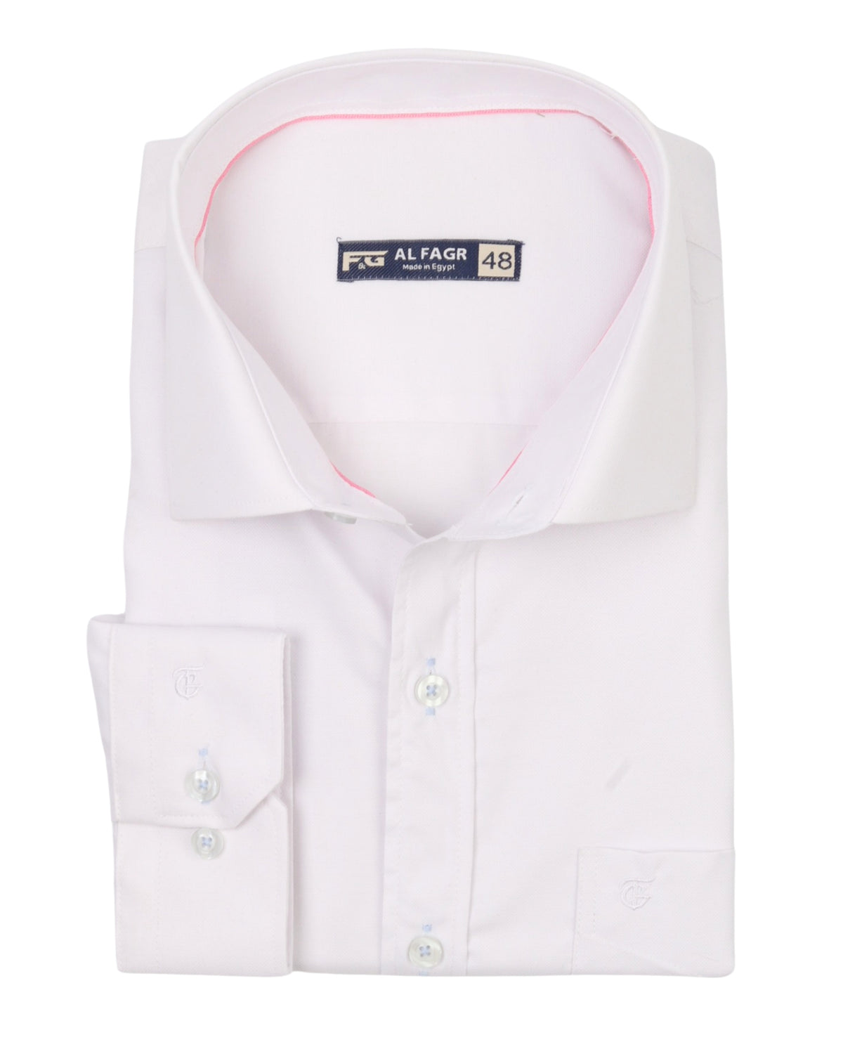 White Long Sleeve Shirt Pure Cotton - BigSize
