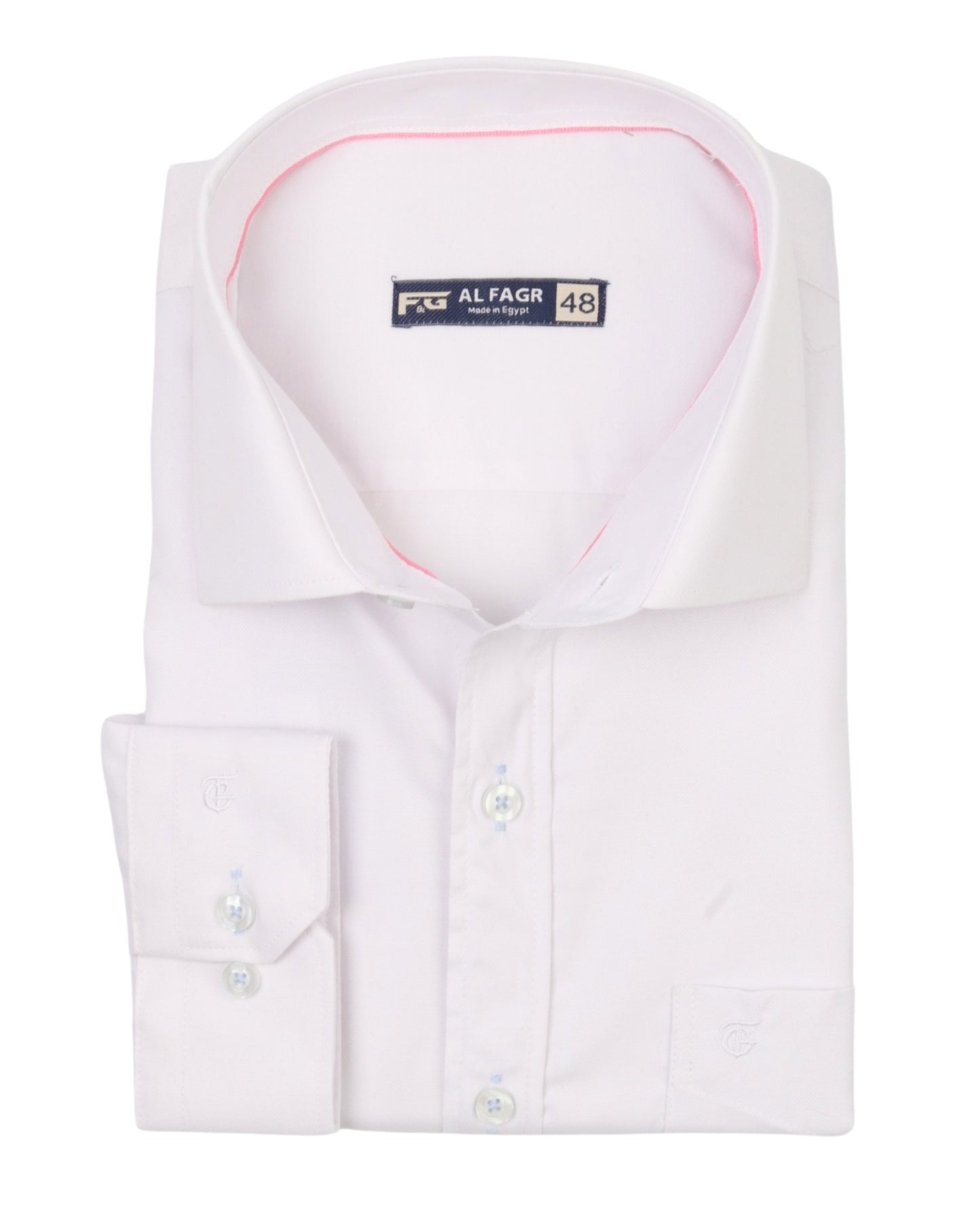 White Long Sleeve Shirt Pure Cotton - BigSize