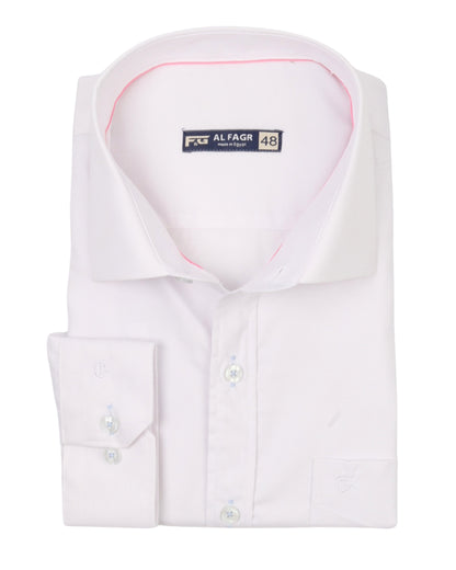 White Long Sleeve Shirt Pure Cotton - BigSize