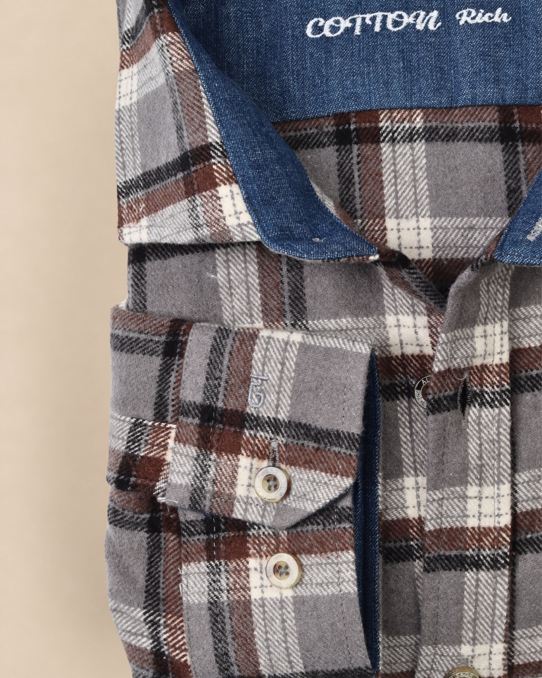 wool shirt cotton - BigSize