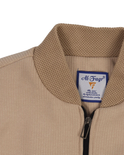 Beige Checked Felt Jacket (بسكوته)