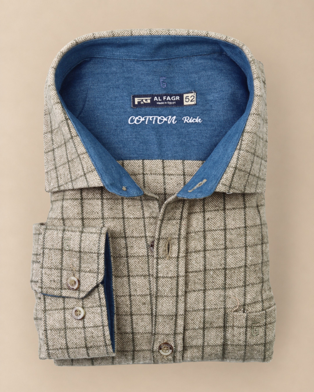 wool shirt cotton - BigSize
