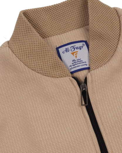 Beige Checked Felt Jacket (بسكوته)