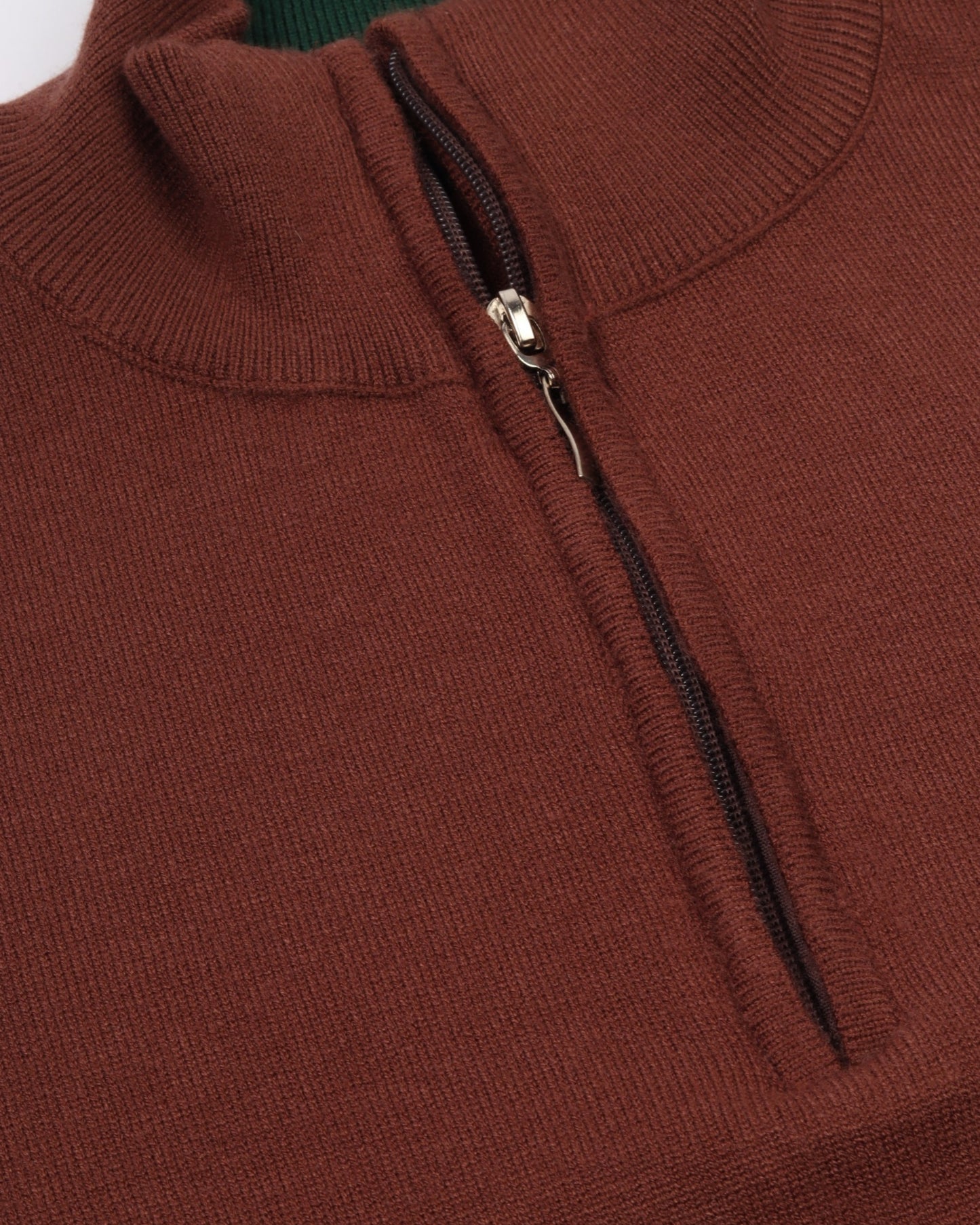 Brown Trico Pullover Half Zipper