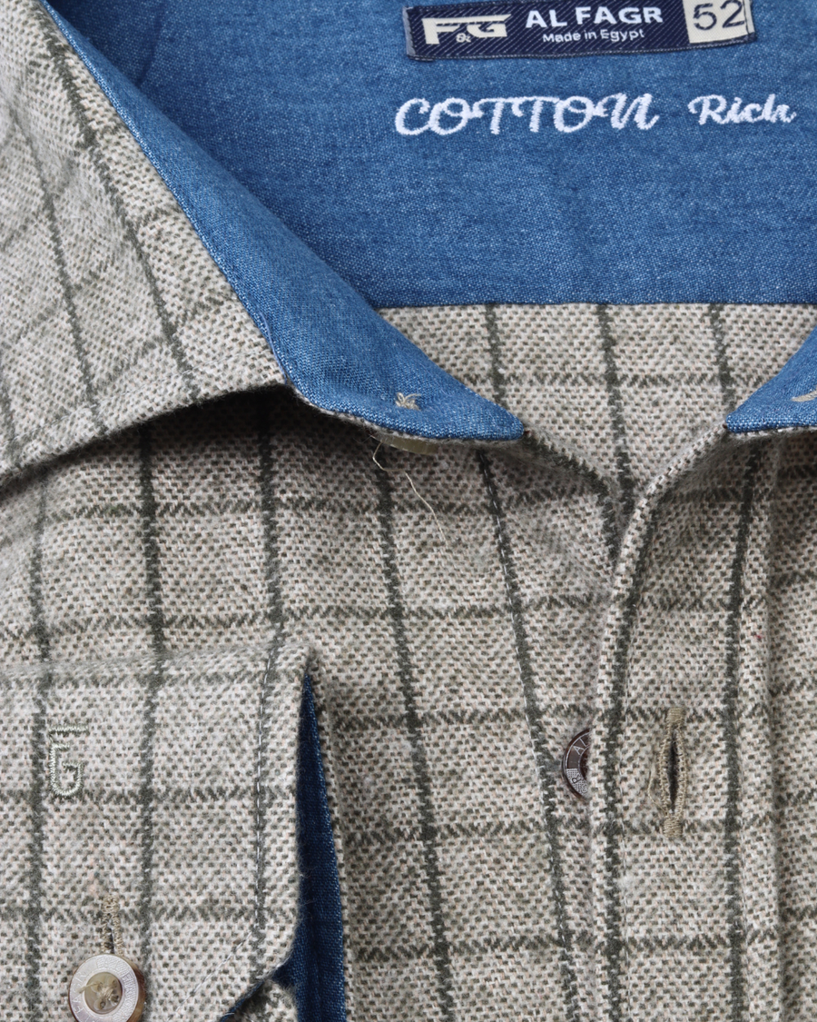 wool shirt cotton - BigSize