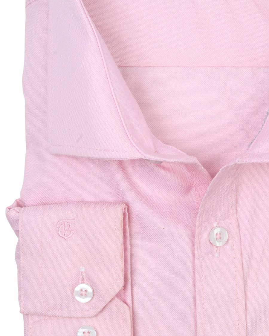 WhitePink Long Sleeve Shirt Pure Oxford - BigSize