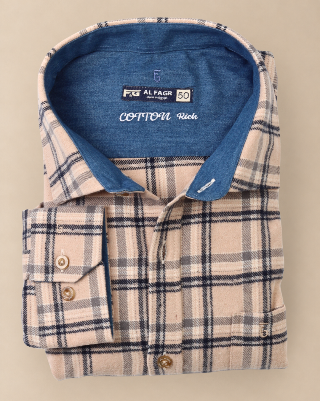 wool shirt cotton - BigSize