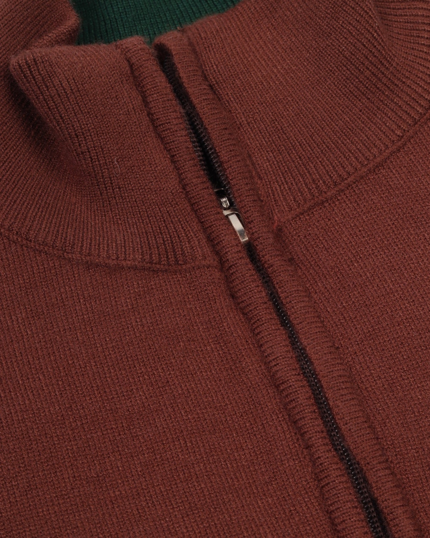 Brown Trico Pullover Half Zipper