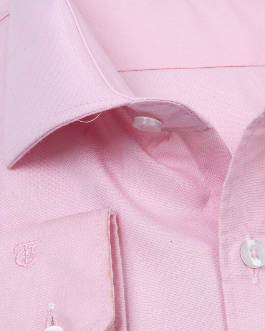 WhitePink Long Sleeve Shirt Pure Oxford - BigSize