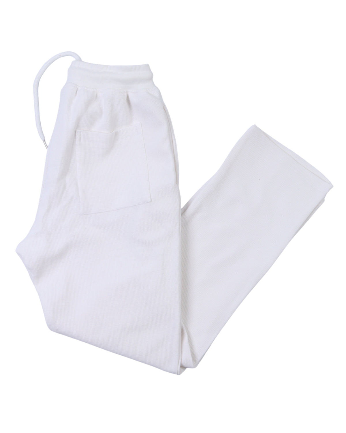 White Waffle Relax Fit Pants