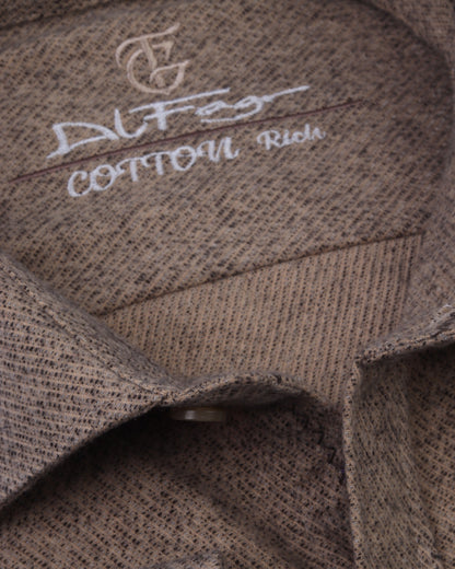 White Brown Wool Shirt - BigSize