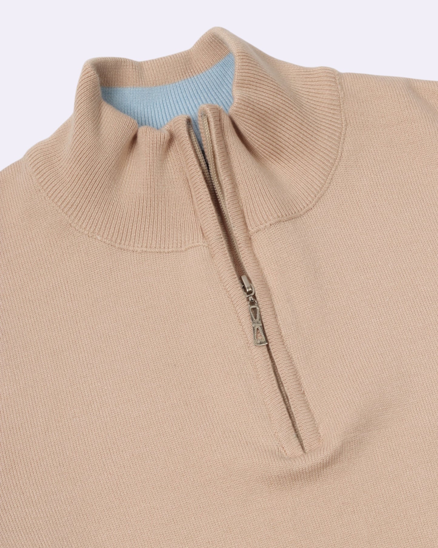 Beige Trico Pullover Half Zipper