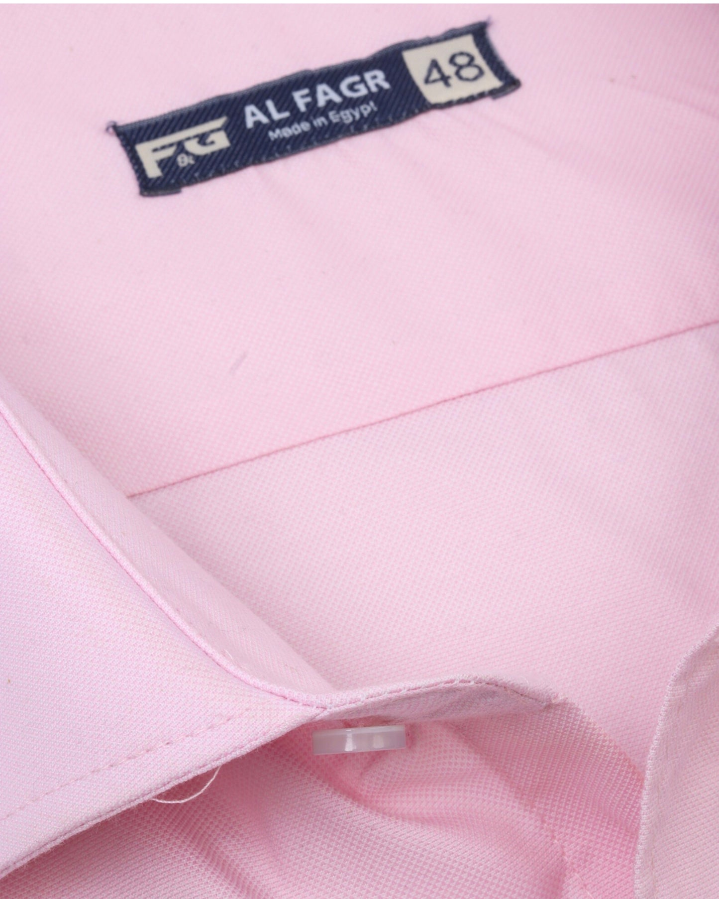 WhitePink Long Sleeve Shirt Pure Oxford - BigSize