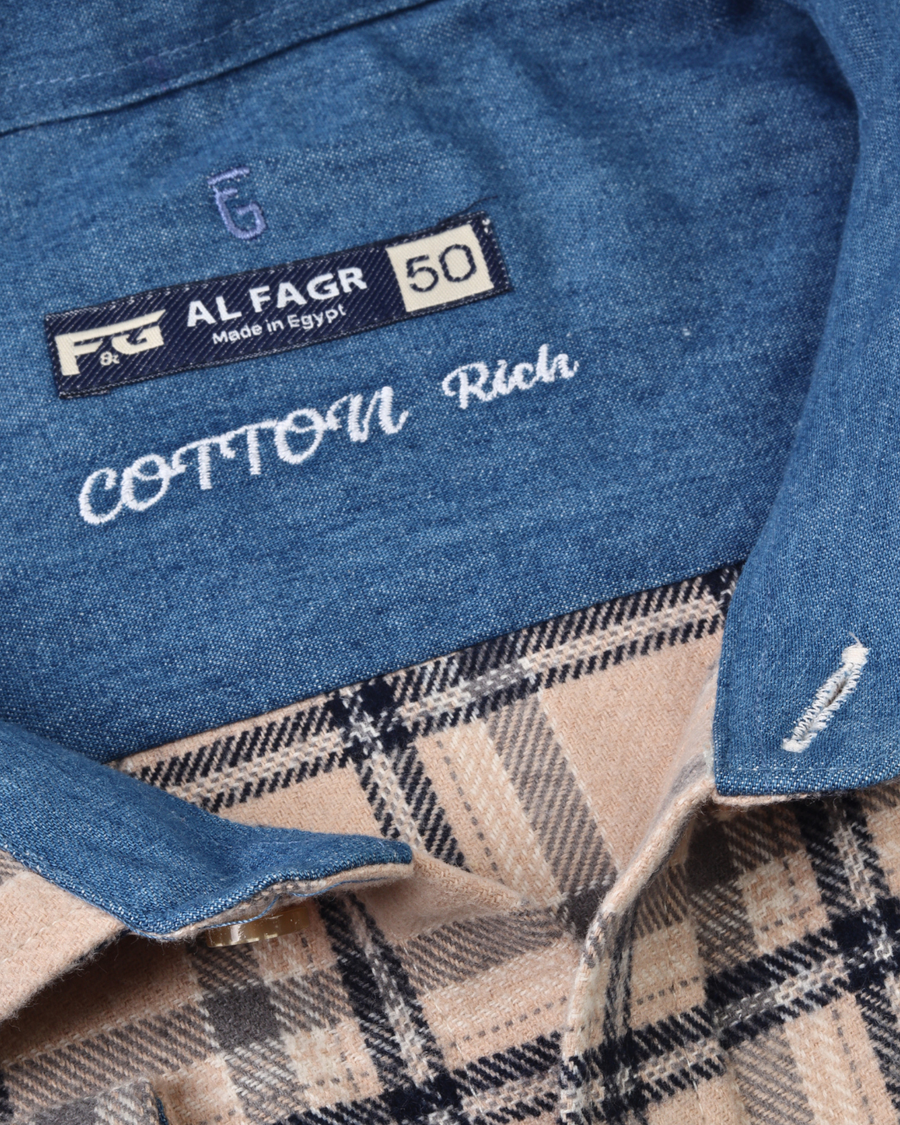 wool shirt cotton - BigSize
