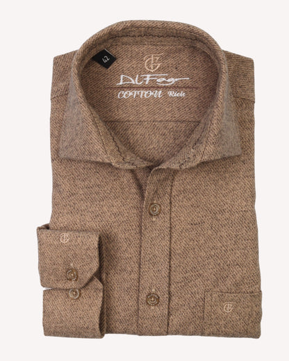 White Brwon Wool Shirt