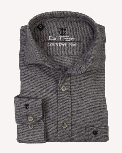 White Grey Wool Shirt