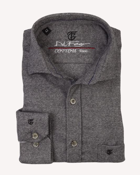 White Grey Wool Shirt