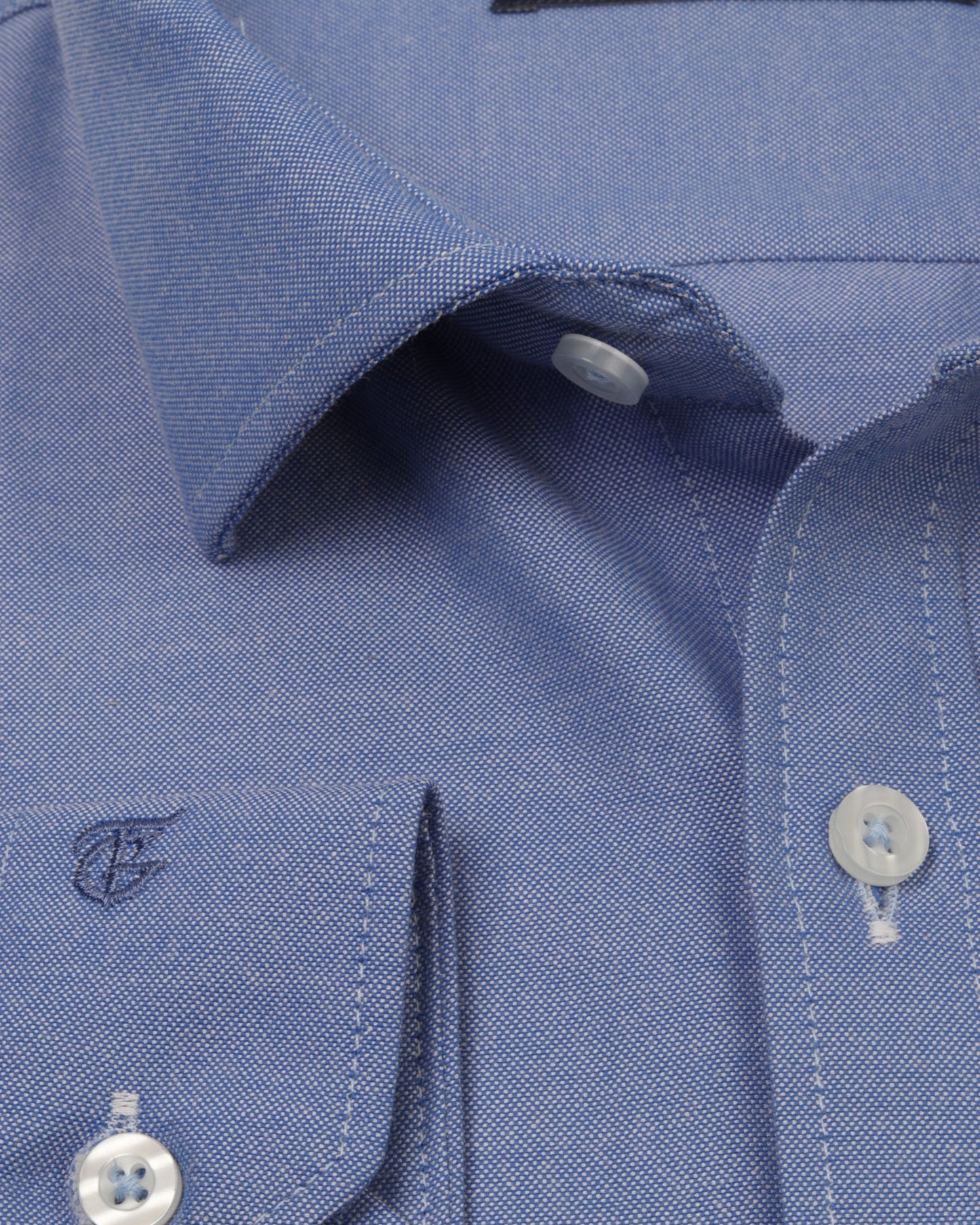 Blue Long Sleeve Shirt Pure Oxford - BigSize
