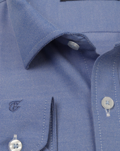 Blue Long Sleeve Shirt Pure Oxford - BigSize