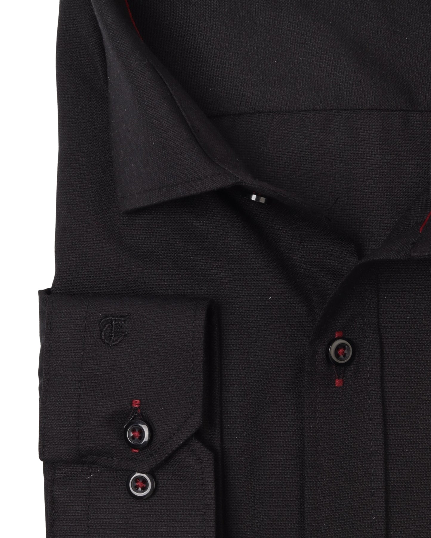 Black Long Sleeve Shirt Pure Oxford - BigSize