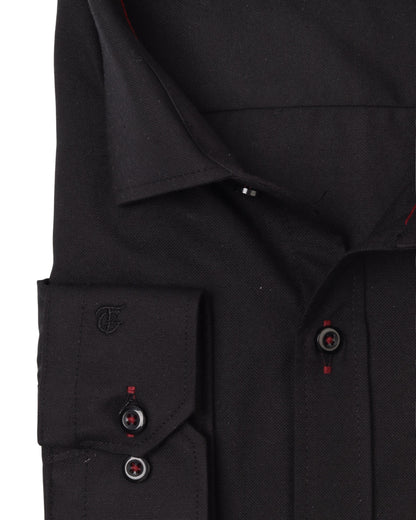 Black Long Sleeve Shirt Pure Oxford - BigSize